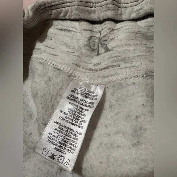 Calvin Klein Light Heather Grey Drawstring Waist Joggers - M - Picture 6 of 8